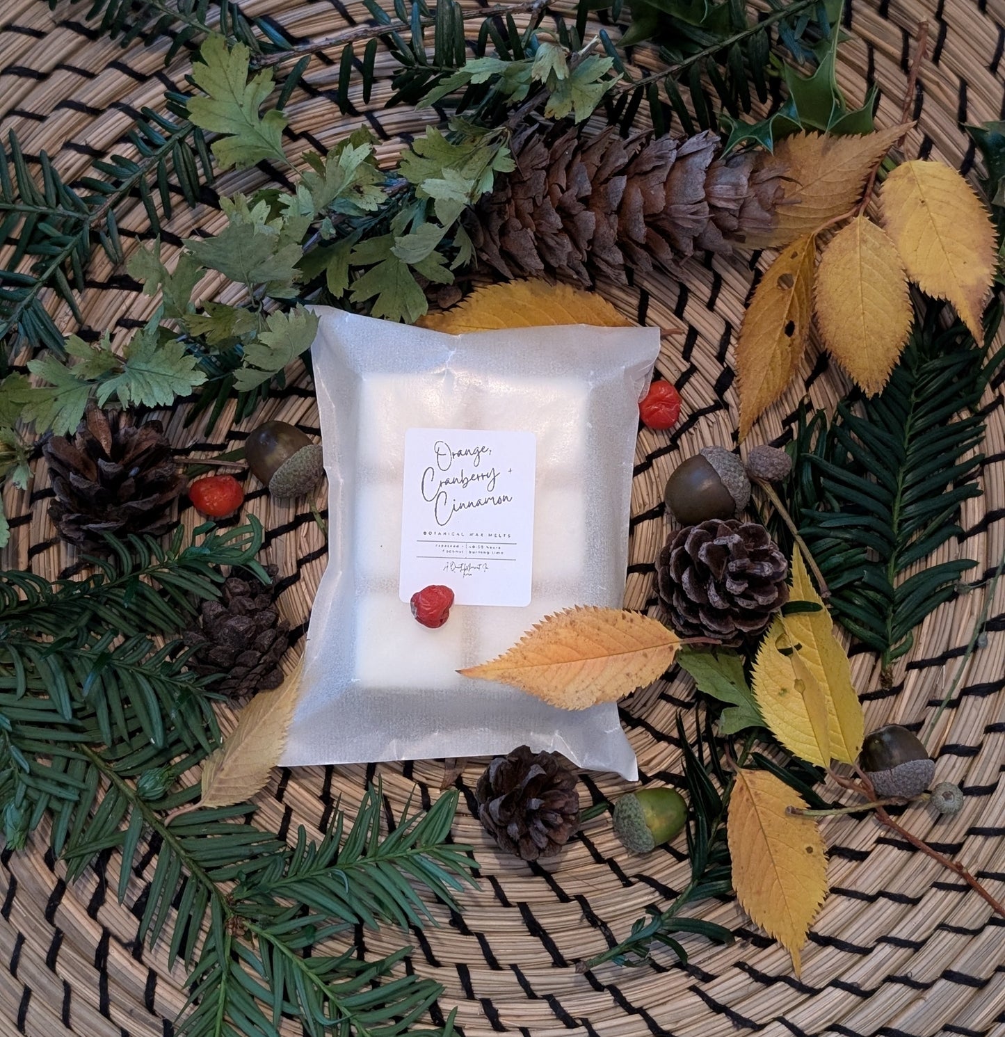 Cranberry, Orange & Cinnamon Wax Melts – Spiced Fruits & Festive Citrus | Rapeseed & Coconut Wax