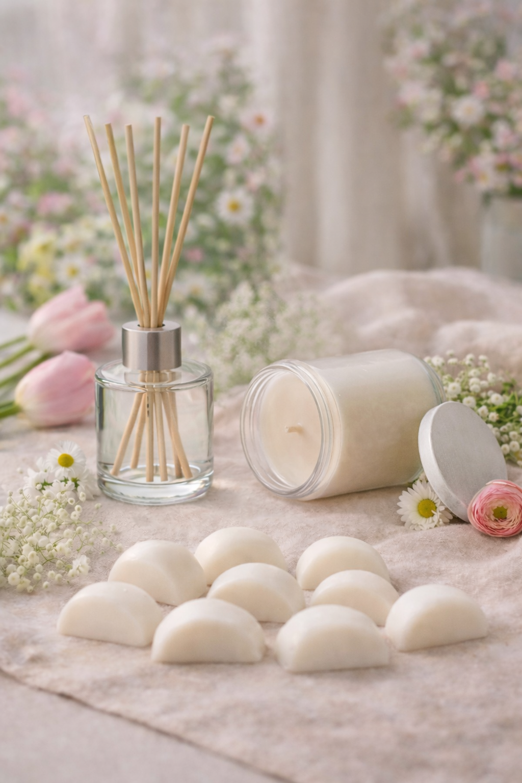 Clean Cotton Home Bundle – 20cl Candle + Diffuser + Free Wax Melts