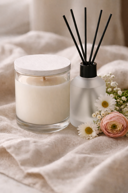 Clean Cotton Home Bundle – 30cl Candle + Diffuser + Free Wax Melts